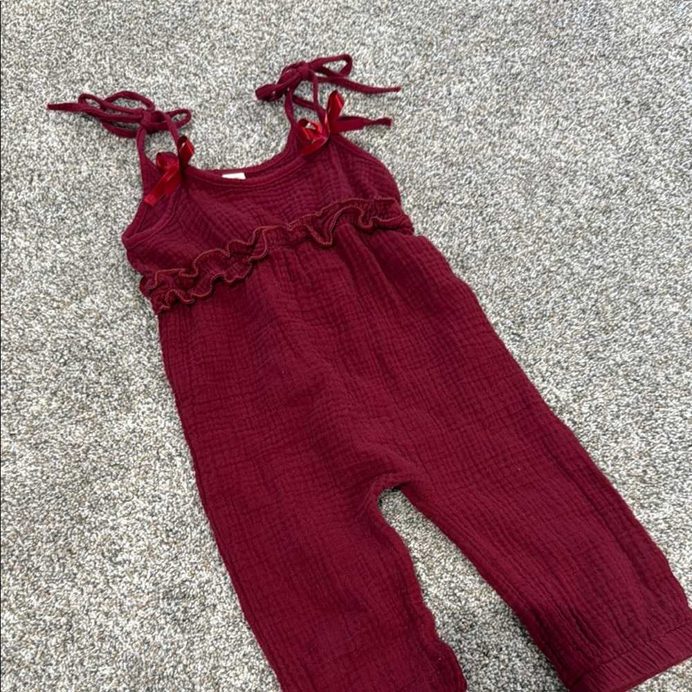 Kids Burgundy Jumpsuit
